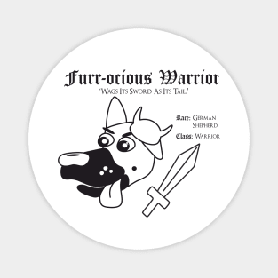 RPG Dog Class - Warrior (Furr-ocious Warrior) Magnet